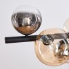 Chehalis hanging light, globe light, pendant light Amber, clear, Smoke-coloured, 8-light sources