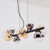 Chehalis hanging light, globe light, pendant light Amber, clear, Smoke-coloured, 8-light sources