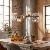 Chehalis hanging light, globe light, pendant light Amber, clear, Smoke-coloured, 8-light sources
