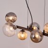 Chehalis hanging light, globe light, pendant light Amber, clear, Smoke-coloured, 8-light sources