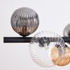 Chehalis hanging light, globe light, pendant light Amber, clear, Smoke-coloured, 8-light sources