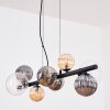 Chehalis hanging light, globe light, pendant light Amber, clear, Smoke-coloured, 8-light sources