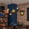 Chehalis hanging light, globe light, pendant light blue, green, coppery, 8-light sources