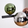 Chehalis hanging light, globe light, pendant light blue, chrome, green, coppery, Smoke-coloured, 8-light sources