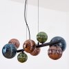 Chehalis hanging light, globe light, pendant light blue, green, coppery, 8-light sources
