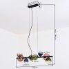 Chehalis hanging light, globe light, pendant light blue, green, clear, coppery, 8-light sources