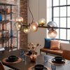 Chehalis hanging light, globe light, pendant light blue, green, clear, coppery, 8-light sources