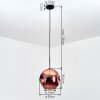 Ripoll hanging light, globe light, pendant light coppery, 1-light source