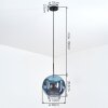 Ripoll hanging light, globe light, pendant light blue, 1-light source