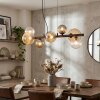 Chehalis hanging light, globe light, pendant light Amber, clear, Smoke-coloured, 8-light sources