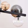 Chehalis hanging light, globe light, pendant light Amber, clear, Smoke-coloured, 8-light sources
