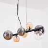 Chehalis hanging light, globe light, pendant light Amber, clear, Smoke-coloured, 8-light sources