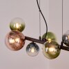 Chehalis hanging light, globe light, pendant light blue, green, clear, coppery, 8-light sources
