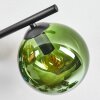 Gastor ceiling light, globe light blue, green, coppery, 4-light sources