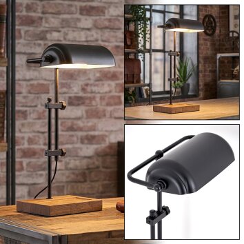 Gaven Banker lamp, desk lamp, table lamp Wood like finish, black, 1-light source