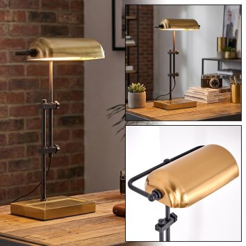Gaven Banker lamp, desk lamp, table lamp gold, black, 1-light source
