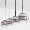 Koyoto hanging light, globe light, pendant light clear, Smoke-coloured, 4-light sources