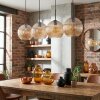 Koyoto hanging light, globe light, pendant light Amber, 4-light sources