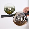 Chehalis hanging light, globe light, pendant light blue, chrome, green, clear, coppery, Smoke-coloured, 8-light sources
