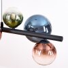 Chehalis hanging light, globe light, pendant light blue, green, clear, coppery, 8-light sources