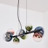 Chehalis hanging light, globe light, pendant light blue, green, clear, coppery, 8-light sources