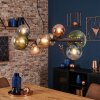 Chehalis hanging light, globe light, pendant light blue, chrome, green, clear, coppery, Smoke-coloured, 8-light sources