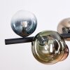 Chehalis hanging light, globe light, pendant light blue, chrome, green, clear, coppery, Smoke-coloured, 8-light sources