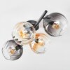 Koyoto ceiling light, globe light Amber, clear, Smoke-coloured, 4-light sources