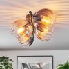 Koyoto ceiling light, globe light Amber, clear, Smoke-coloured, 4-light sources