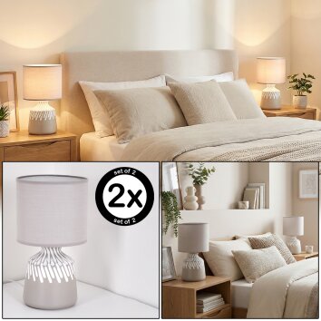 Mirvel table lamp grey, white, 1-light source