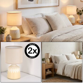 Mirvel table lamp cream, white, 1-light source