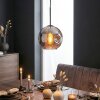 Ripoll hanging light, globe light, pendant light chrome, Smoke-coloured, 1-light source