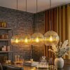 Koyoto hanging light, globe light, pendant light gold, clear, 4-light sources