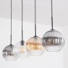 Koyoto hanging light, globe light, pendant light Amber, clear, Smoke-coloured, 4-light sources