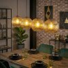 Koyoto hanging light, globe light, pendant light gold, 4-light sources