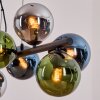 Gastor hanging light, globe light, pendant light blue, chrome, green, Smoke-coloured, 8-light sources
