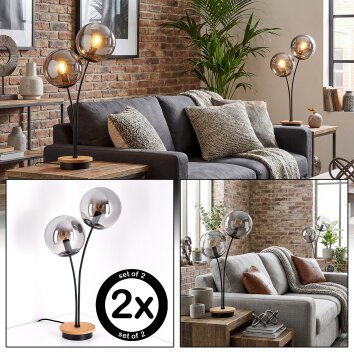 Jomin globe light, table lamp Ecru, black, 2-light sources