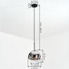 Ripoll hanging light, globe light, pendant light chrome, clear, Smoke-coloured, 1-light source