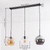Koyoto hanging light, globe light, pendant light Amber, clear, Smoke-coloured, 3-light sources