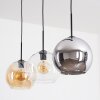 Koyoto hanging light, globe light, pendant light Amber, clear, Smoke-coloured, 3-light sources