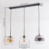 Koyoto hanging light, globe light, pendant light Amber, clear, Smoke-coloured, 3-light sources