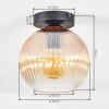 Koyoto ceiling light, globe light 20 cm Amber, clear, 1-light source