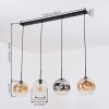 Ripoll hanging light, globe light, pendant light Amber, clear, Smoke-coloured, 4-light sources
