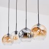 Ripoll hanging light, globe light, pendant light Amber, clear, Smoke-coloured, 4-light sources