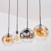 Ripoll hanging light, globe light, pendant light Amber, clear, Smoke-coloured, 4-light sources