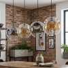 Ripoll hanging light, globe light, pendant light Amber, clear, Smoke-coloured, 4-light sources