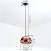 Ripoll hanging light, globe light, pendant light clear, coppery, 1-light source