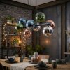 Gastor hanging light, globe light, pendant light blue, chrome, green, coppery, Smoke-coloured, 8-light sources