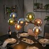 Gastor hanging light, globe light, pendant light blue, chrome, green, coppery, Smoke-coloured, 8-light sources