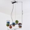 Gastor hanging light, globe light, pendant light blue, chrome, green, coppery, Smoke-coloured, 8-light sources